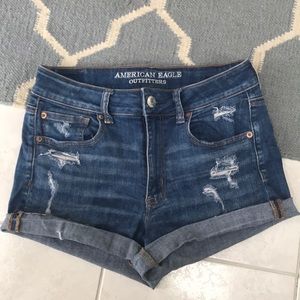 medium wash american eagle jean shorts